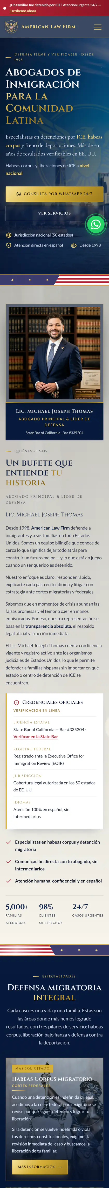 American Law Firm — vista móvil