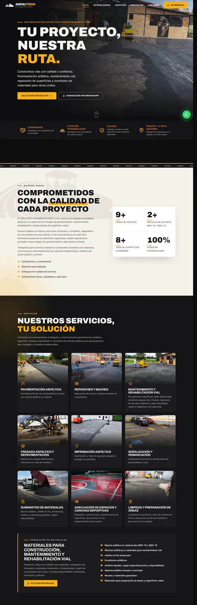 ASFALTECH — Sitio corporativo B2B con cotizaciones