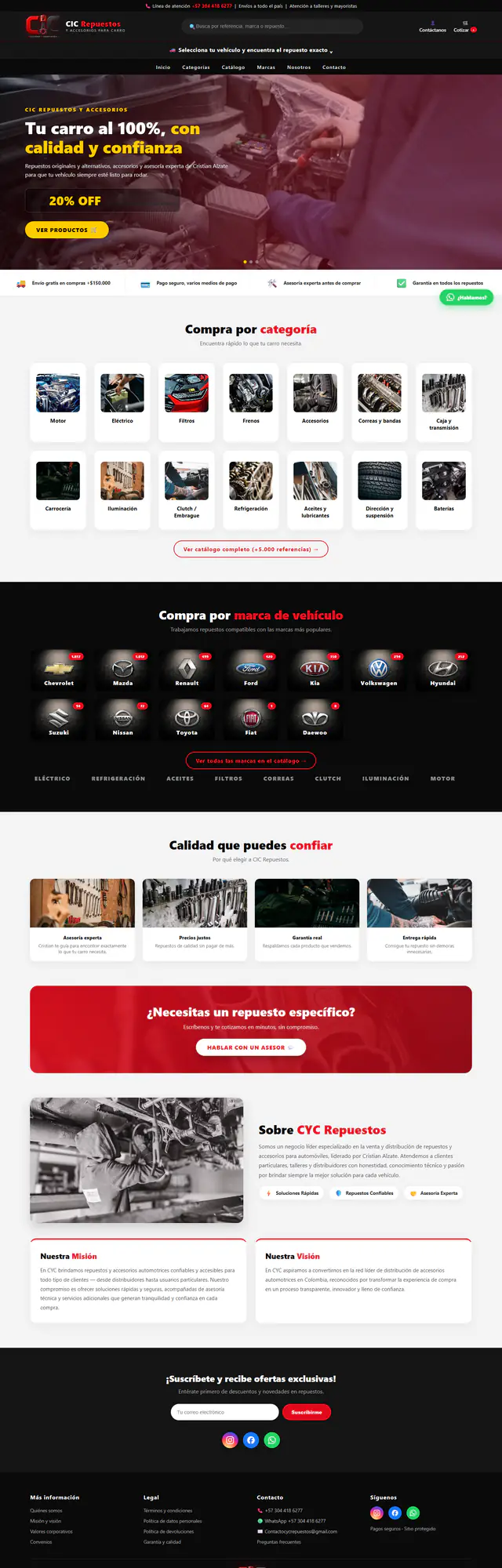 CIC Repuestos — Catálogo de productos por categoría y marca