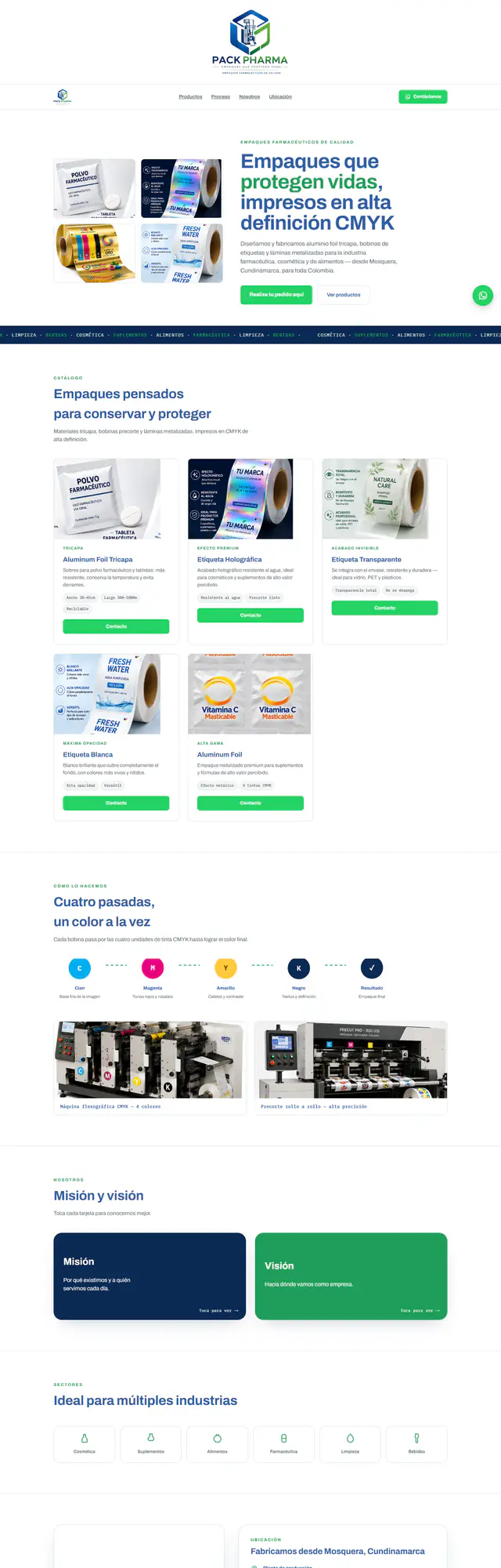 Pack Pharma — Sitio corporativo industrial