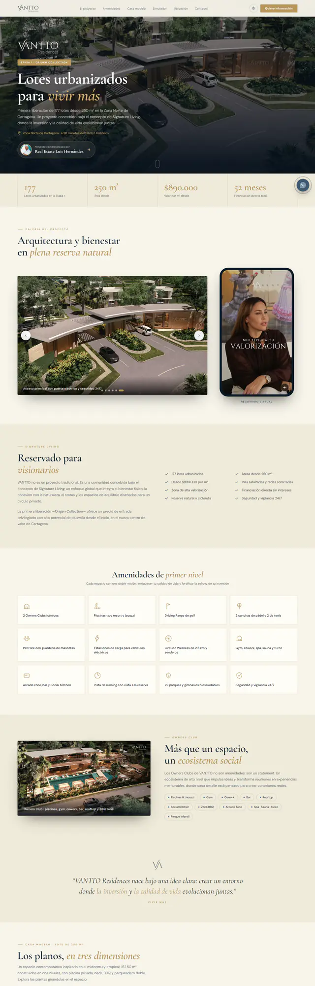 VANTTO Residences — Sitio de lanzamiento de proyecto residencial